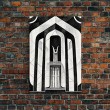Load image into Gallery viewer, Art Deco Black And White Art Print, Art Deco Architecture, Framed Canvas Print, Ready To Hang Framed Wall Art, Living Room Wall Hanging