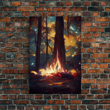 Carregar imagem no visualizador da galeria, Abstract Campfire Art, Framed Canvas Print, Ready To Hang Framed Wall Art, Living Room Wall Hanging