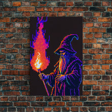 Load image into Gallery viewer, Angry Old Wizard Fire Scepter Gamer Fine Art Print, Wall Decor, Wall Poster, Wall Art Print