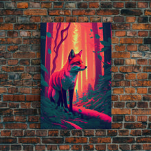 Load image into Gallery viewer, Fuchsia Fox In Woods Forest Twilight Sunset Fine Art Print, Wall Decor, Wall Poster, Wall Art Print