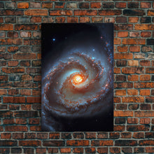 Load image into Gallery viewer, Close up view of a spiral galaxy, space art, framed canvas print, astronomy art