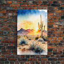 Load image into Gallery viewer, Arizona Desert canvas wall art Cactus print Farmhouse wall decor Nature wall art Wilderness Southwestern Wall Art Cactus canvas
