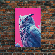 Load image into Gallery viewer, Bird Art, Owl Wall Print, Animal Art Print, Abstract Art, Animal Portrait, Pink Art, Framed Wall Art, Framed Canvas, Wall Print, Wall Canvas