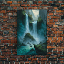 Carregar imagem no visualizador da galeria, Fantasy Waterfall Oil Painting Canvas Print, Framed Canvas Art, Living Room Wall Decoration