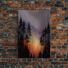 Carregar imagem no visualizador da galeria, Abstract Pine Canvas Print of Oil Painting, Large Original Textured Fall Pine Forest Painting Contemporary Living Room Wall Art Decor