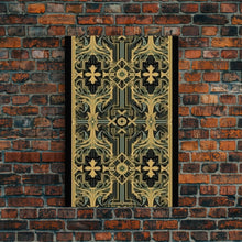 Load image into Gallery viewer, Art Deco Pattern Wall art, Framed Canvas Print, Art Deco, Gold & green art, Framed painting, Black colors, Wonderful art, 1920s Style Art