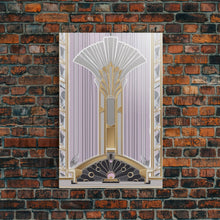 Load image into Gallery viewer, Art Deco Wall art, Framed Canvas Print, Art Deco, Gold art, Pastel colors, Midcentury Modern, Office decor, Living room art, Beautiful art