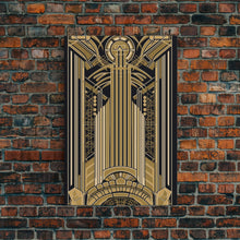 Load image into Gallery viewer, Art Deco Pattern Wall art - Framed Canvas Print - Art Deco - Gold & black art - Wonderful art - Lines art - Geometric art - Office wall art