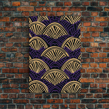 Load image into Gallery viewer, Art Deco Pattern Wall art - Framed Canvas Print - Art Deco - Original painting - Wall art - Office decor - Gold & purple art - Abstract art