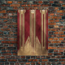 Load image into Gallery viewer, Art Deco Pattern Wall art - Framed Canvas Print - Art Deco - Abstract art - Gold & red art - Lines art - Living room art - Office decor