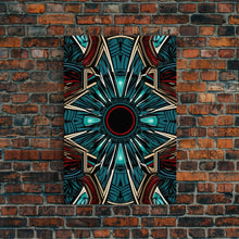 Load image into Gallery viewer, Art Deco Pattern Wall art - Framed Canvas Print - Art Deco - Red & blue art - Colorful painting - Patterns art - Wall art - Living room art