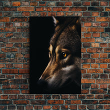 Load image into Gallery viewer, Animal Prints, Timber Wolf, Portrait Of A Wolf, Framed Canvas Print, Wolf Photography Art, Timber Wolves Art