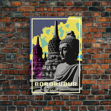 Load image into Gallery viewer, Indonesia Wall Art, Borobudur Temple, Java, Travel Wall Print, Travel Poster, Travel Artwork, Travel Wall Art, Canvas Wall Print