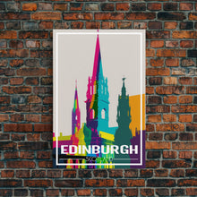 Load image into Gallery viewer, Edinburgh Travel Poster, Europe Wall Art, Scotland Art Print, Travel Wall Print, Travel Poster, Travel Wall Art, Canvas Wall Print