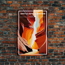Load image into Gallery viewer, Arizona Artwork, Arizona Poster, Antelope Canyon, Travel Wall Print, Travel Poster, Travel Artwork, Travel Wall Art, Canvas Wall Print