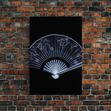 Cargar imagen en el visor de la galería, Folding Fan Wall Art, Chinese Art Print, White Fan, Black And White, Minimalist Print, Wall Decor, Canvas Print, Wall Art, Framed Canvas