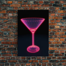 Carregar imagem no visualizador da galeria, 3D Pink Cocktail Wall Art, Pink Wall Decor, 3D Art, Vibrant Art, Minimalist Print, Wall Decor, Canvas Print, Wall Art, Framed Canvas