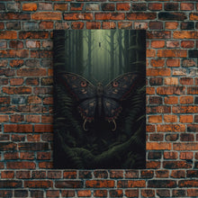 Carregar imagem no visualizador da galeria, Butterfly Wall Decor, Butterfly In Woods, Green Wall Art, Insect Wall Decor, Wall Decor, Canvas Print, Wall Art, Framed Canvas