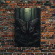 Carregar imagem no visualizador da galeria, Butterfly In Woods, Butterfly Wall Decor, Dark Art, Green Wall Art, Insect Wall Decor, Wall Decor, Canvas Print, Wall Art, Framed Canvas