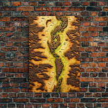 Carregar imagem no visualizador da galeria, Abstract Wall Decor, Yellow Abstract Art, Geography Wall Art, Map Wall Art, Wall Decor, Canvas Print, Wall Art, Framed Canvas