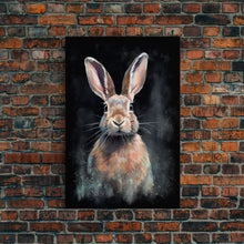 Load image into Gallery viewer, Animal Wall Art, Bunny Art Print, Rabbit Wall Decor, Minimalist Wall Art, Wall Decor, Canvas Print, Wall Art, Framed Canvas Art