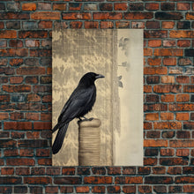 Load image into Gallery viewer, Black Bird Wall Art, Crow Wall Decor, Animal Wall Art, Nature Print, Modern Print, Wall Decor, Canvas Print, Wall Art, Framed Canvas