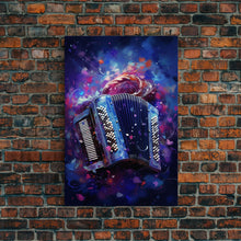 Load image into Gallery viewer, Cosmic Accordion, Instrument Print, Framed Canvas Print Or Poster, Gift For Musician