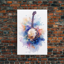 Load image into Gallery viewer, Banjo Gift, Banjo Wall Art Canvas Print, Country Music Art, Guitar Art, Banjo Poster Print, Banjo Gifts, Musical Art, Southern Music Decor