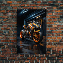 Load image into Gallery viewer, Futuristic Cyberpunk Motorcycle Concept Art, Sport Bike Canvas Print