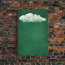 Load image into Gallery viewer, Emerald Green Rain Cloud Wall Art, Framed Canvas Or Poster Print, Abstract Art Print, Minimalist Wall Decor, Maximalist Decor, Dark Green