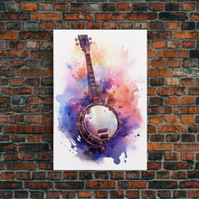 Load image into Gallery viewer, Banjo Gift, Banjo Wall Art Canvas Print, Country Music Art, Guitar Art, Banjo Poster Print, Banjo Gifts, Musical Art, Southern Music Decor