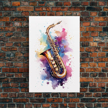 Load image into Gallery viewer, Bassett Horn Wall Art, Brass Instruments, Framed Canvas Print, Marching Band Gift, Musician Gift, Graduation Gift, Music Poster