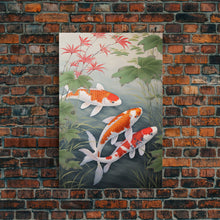 Carregar imagem no visualizador da galeria, Fish Painting, Zen Wall Art, Koi Fish Wall Art, Fish Wall Art, Canvas Print, Wall Art, Vertical Art, Southern Decor, Office Wall Decor