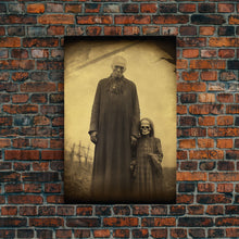 Load image into Gallery viewer, Skeleton Wall Art. Spooky Room Decor, Ghost Art Print, Gothic Wall Decor, Canvas Print, Wall Art, Vertical Print, Home Decor, Wall Decor