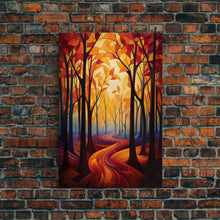 Carregar imagem no visualizador da galeria, Abstract Wall Art, Forest Print, Fall Wall Art, Canvas Print, Wall Art, Vertical Print, Nature Print, College Dorm Decor, Living Room Prints