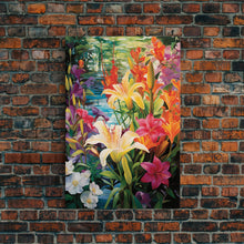 Cargar imagen en el visor de la galería, Flowers Wall Print, Floral Art, Calla Lily Print, Spring Art, Canvas Print, Wall Art, Vertical Art, Congratulations Gift, Country Home Art