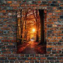 Carregar imagem no visualizador da galeria, Fall Forest Art, Trees Art Print, Nature Wall Art, Sunset Art, Canvas Print, Wall Art, Vertical Art, Dining Room Prints, Hostess Gift