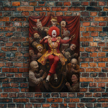 Load image into Gallery viewer, The Macabre Circus, Halloween Canvas Print / Framed Canvas, Victorian Gothic Oil Painting Print, Circus Decor, Macabre Horror Prints
