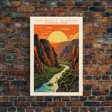 Load image into Gallery viewer, Black Canyon Of The Gunnison National Park Travel Poster Print, Canvas Print Wall Art, Colorado Travel Art, Midcentury Modern Travel Decor