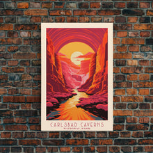 Carregar imagem no visualizador da galeria, Carlsbad Caverns National Park New Mexico Travel Art, National Park Print, Minimalist Travel Art, Midcentury Modern Style Landscape Painting