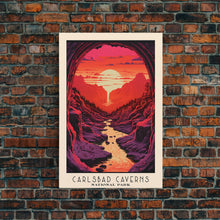 Load image into Gallery viewer, Carlsbad Caverns National Park Travel Poster Print, Canvas Print Wall Art, New Mexico Travel Art, Midcentury Modern Travel Decor