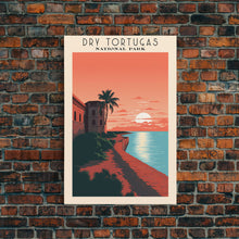 Carregar imagem no visualizador da galeria, Dry Tortugas National Park Travel Poster Print, Canvas Print Wall Art, Florida Travel Art, Midcentury Modern Travel Decor, MCM Wall Art