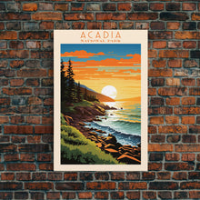 Carregar imagem no visualizador da galeria, Acadia National Park, Framed Wall Art Canvas Print, Travel Poster, Travel Art, Roadtrip Decor, Cool Wall Art, Retro State Park Art, Pop Art
