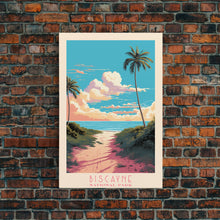 Load image into Gallery viewer, Biscayne National Park, Framed Wall Art Canvas Print, Travel Poster, Florida Travel Art, Roadtrip Decor, Cool Art, Retro State Park Art