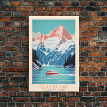 Load image into Gallery viewer, Glacier Bay National Park Alaska Travel Art, National Park Print, Minimalist Travel Art, Midcentury Modern Style Landscape Painting