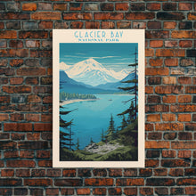 Load image into Gallery viewer, Glacier Bay National Park Alaska Travel Art, National Park Print, Minimalist Travel Art, Midcentury Modern Style Landscape Painting