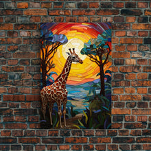 Carregar imagem no visualizador da galeria, Giraffe Decor, Nursery Wall Decor, Canvas Print, Wall Hanging, Portrait Art, Giraffe Gift, Playroom Art, Safari Art, Entryway Prints