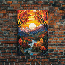 Carregar imagem no visualizador da galeria, Fall Wall Art, Abstract Nature Print, Forest Wall Art, Canvas Print, Wall Hanging, Portrait Art, Dining Room Decor, Moving Gift, Room Decor