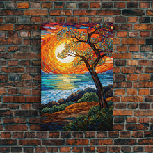 Load image into Gallery viewer, Beach Art, Sunset, Abstract Art, Ocean Wall Art, Canvas Print, Wall Hanging, Portrait Art, Gift For Her, Kitchen Wall Decor, Farmhouse Art