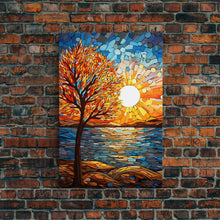 Carregar imagem no visualizador da galeria, Abstract Art, Tree Wall Art, Ocean Wall Art, Sunset, Canvas Print, Wall Hanging, Portrait Art, Nature Print, Office Decor, Entryway Prints